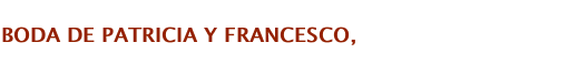 BODA DE PATRICIA Y FRANCESCO, 